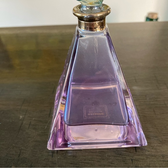 Vintage Perfume Bottle Italy Glass Stopper Iridescent Pyramid - Picture 3 of 9